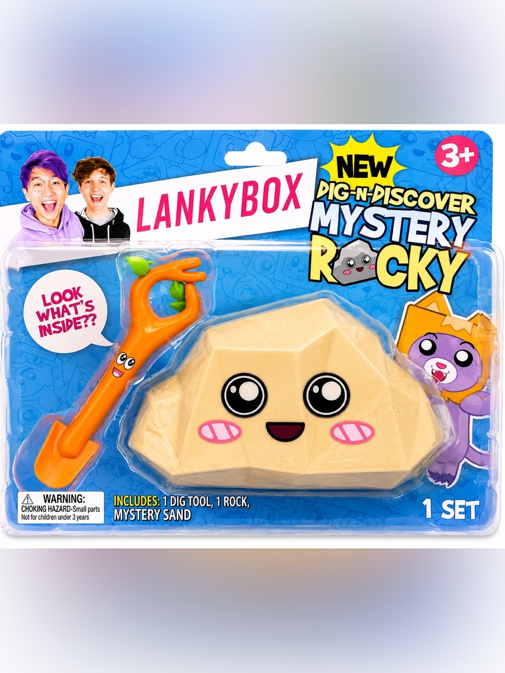 Lankybox Dig & Discover Mystery Rocky Dig Toy - 2 Mystery Micro Figures NWT